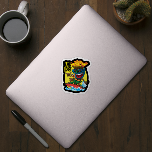 Hang Loose Tiki Surfer by eShirtLabs